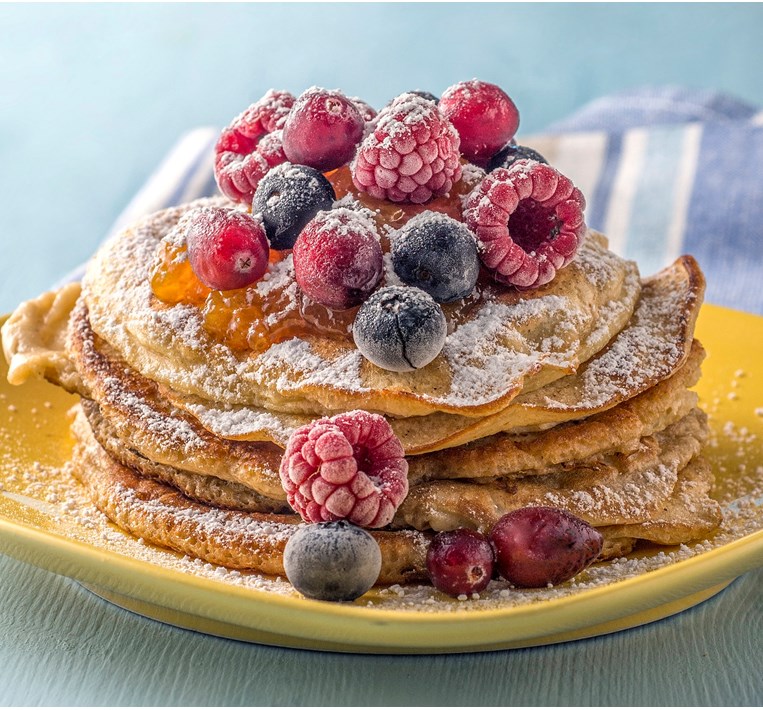 Αφράτα pancakes με μαρμελάδα