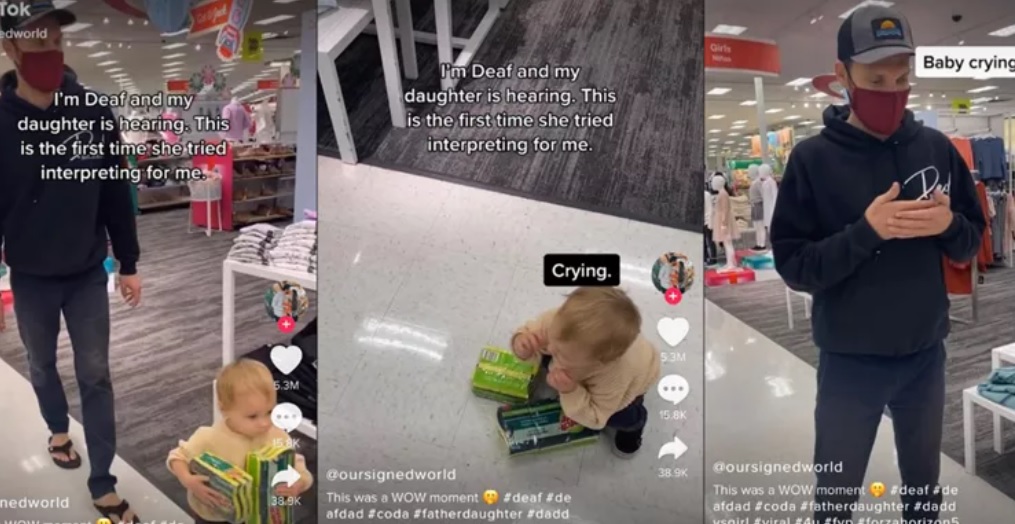 Η συγκινητική στιγμή που κοριτσάκι ενός έτους επικοινωνεί για πρώτη φορά με τον μπαμπά του στη νοηματική