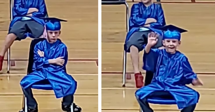 Η αντίδραση ενός αγοριού όταν βλέπει την οικογένεια του στο πλήθος είναι η πιο συγκινητική απόδειξη ότι το να είσαι παρών έχει σημασία