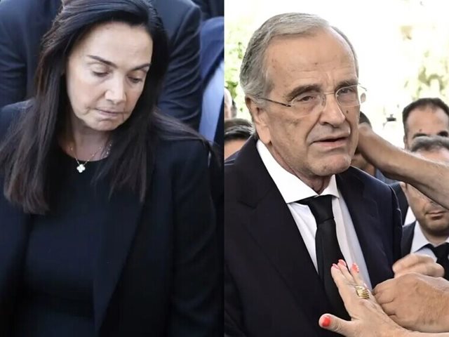 Καταρρακωμένοι η Γεωργία και ο Αντώνης Σαμαράς στην κηδεία της κόρης τους